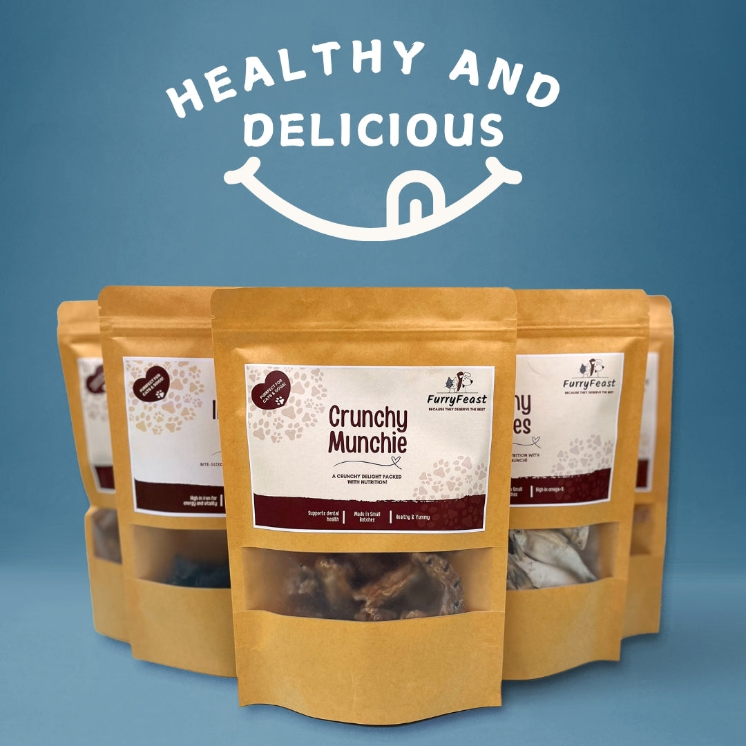 Crunchie Munchie - Dehydrated Chicken Neck Treats for Dogs & Cats | Protein & Calcium Boost