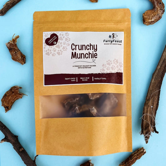 Crunchie Munchie - Dehydrated Chicken Neck Treats for Dogs & Cats | Protein & Calcium Boost