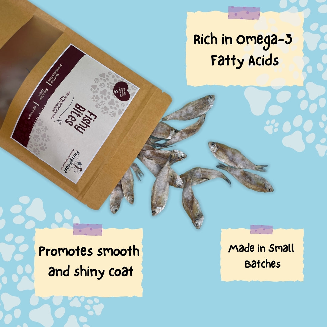 Fishy Bytes - Omega-3 Rich Natural Fish Treats for Dogs & Cats | Skin & Joint Support